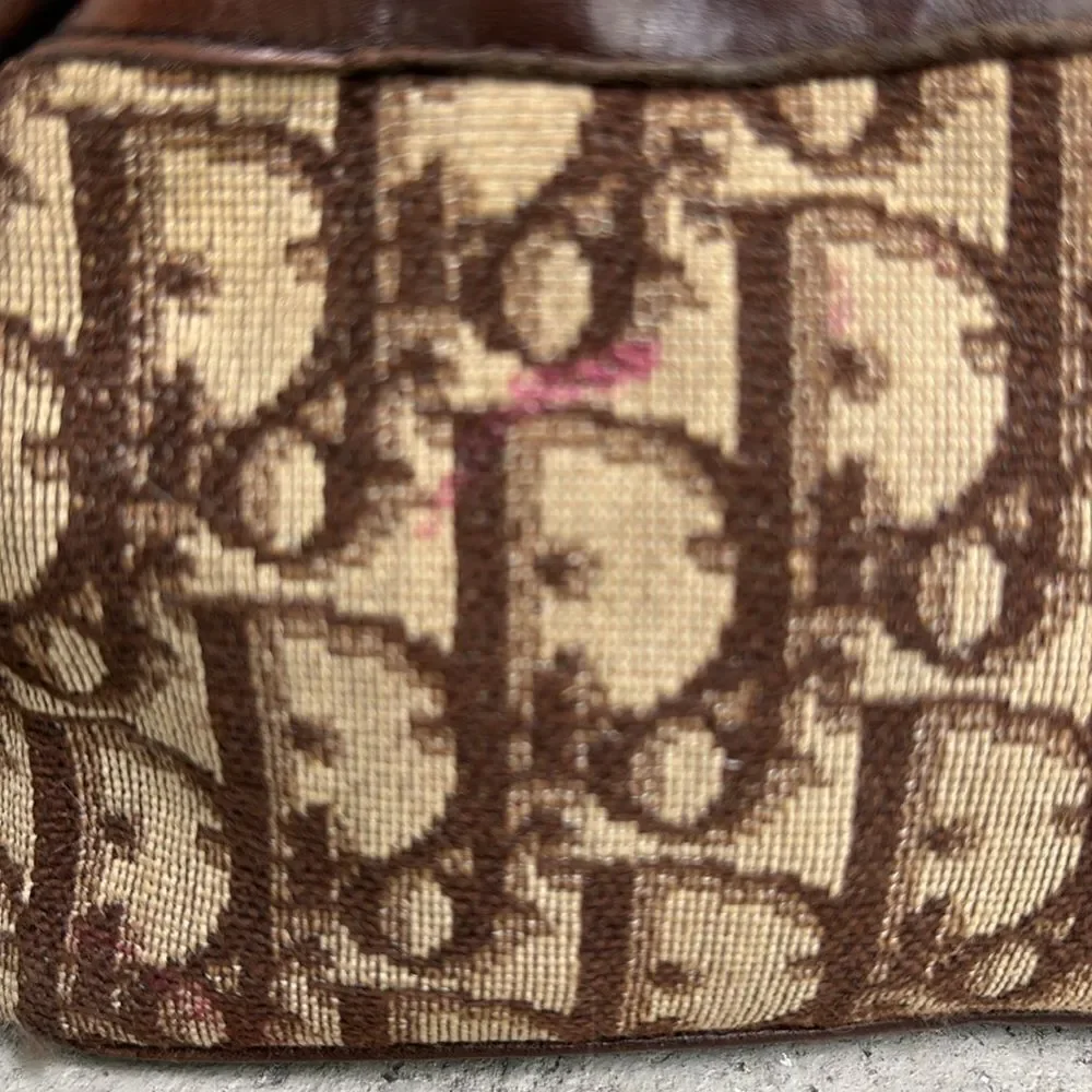 Christian Dior brown Trotter canvas makeup case